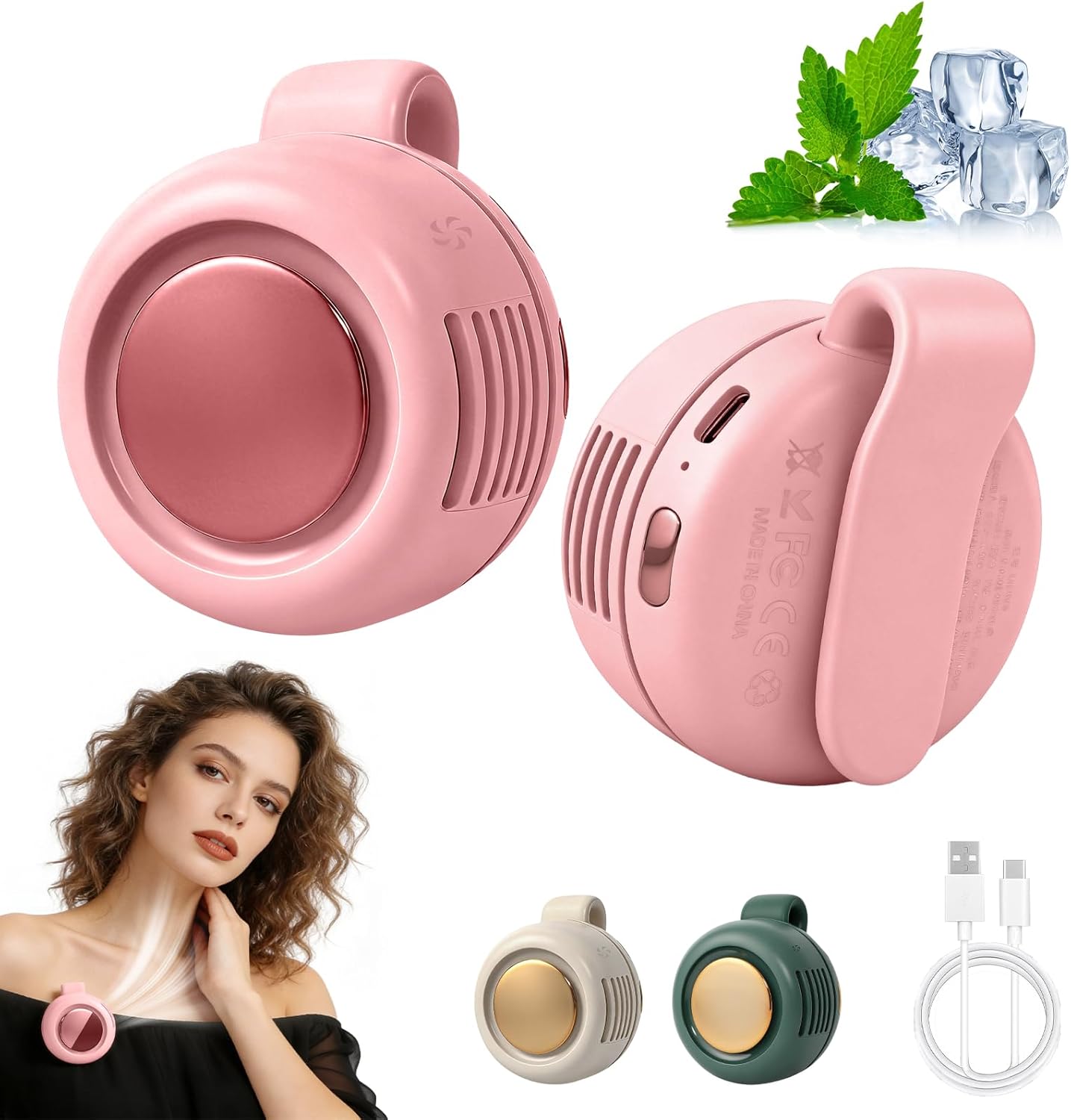 Tragbarer geräuschloser Mini-Ventilator ohne Flügel mit Clip