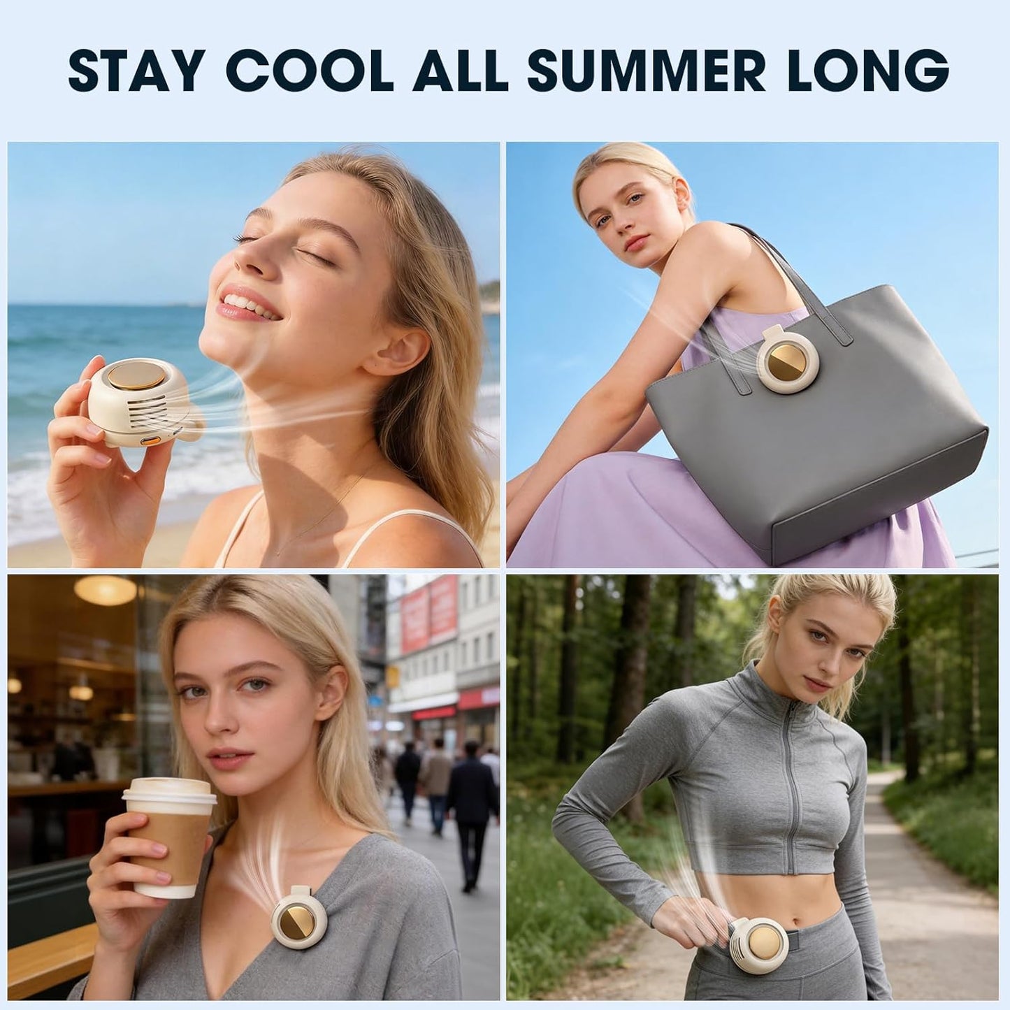 Tragbarer geräuschloser Mini-Ventilator ohne Flügel mit Clip