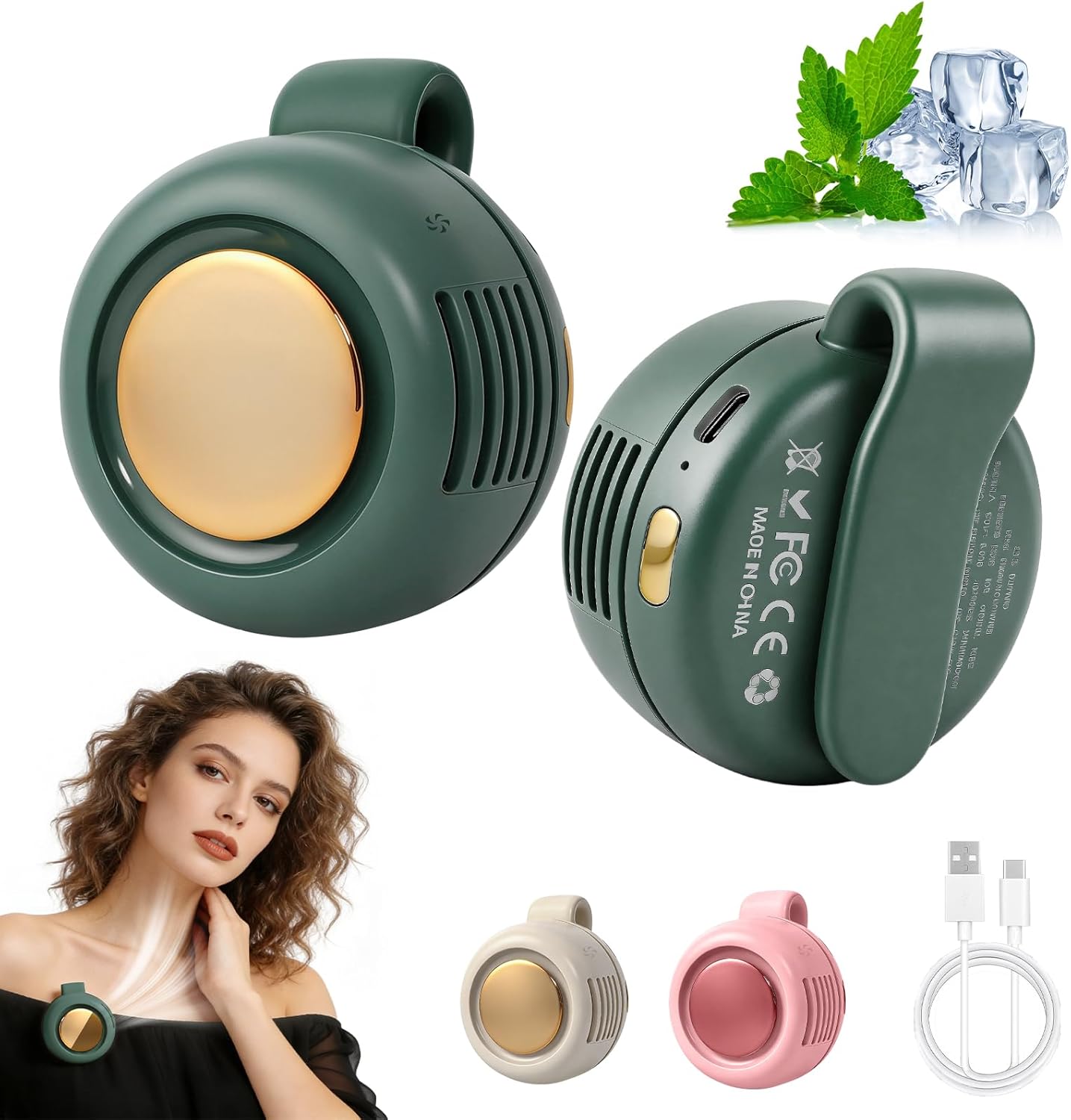 Tragbarer geräuschloser Mini-Ventilator ohne Flügel mit Clip