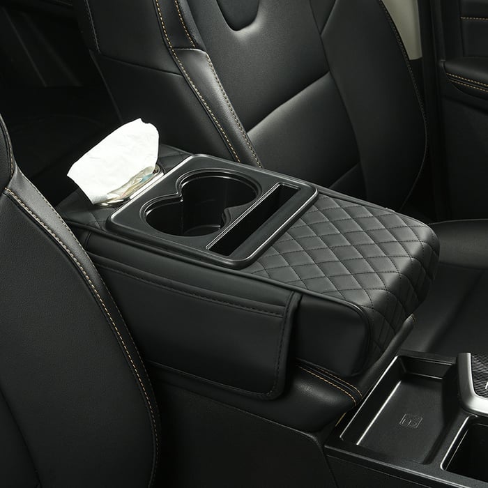 Tapis multifonctionnel en cuir PU pour accoudoir de voiture