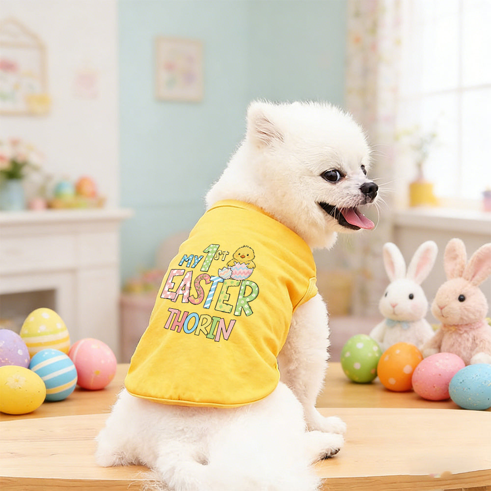 T-shirt personnalisé mon premier Pâques pour animaux de compagnie | inCloth35