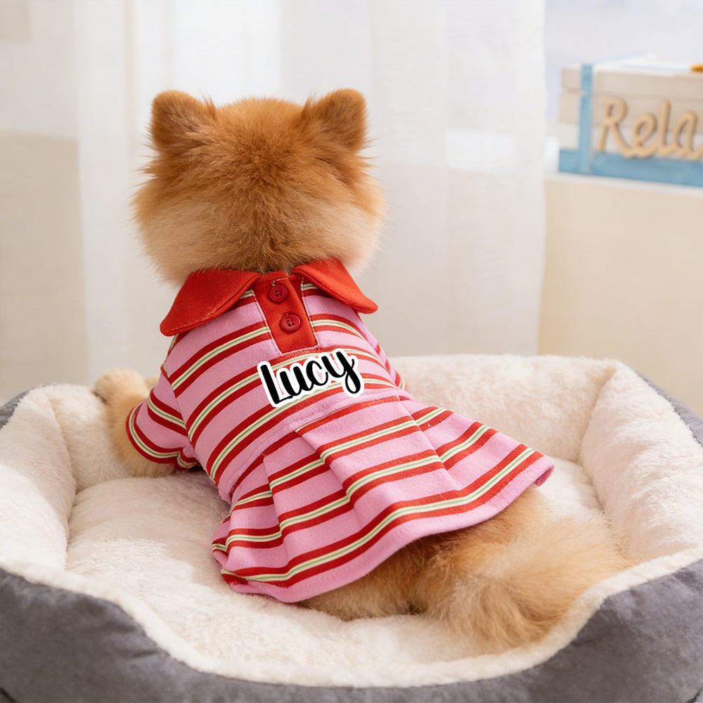 Personalized Name Summer Pet Striped Dress | inCloth48