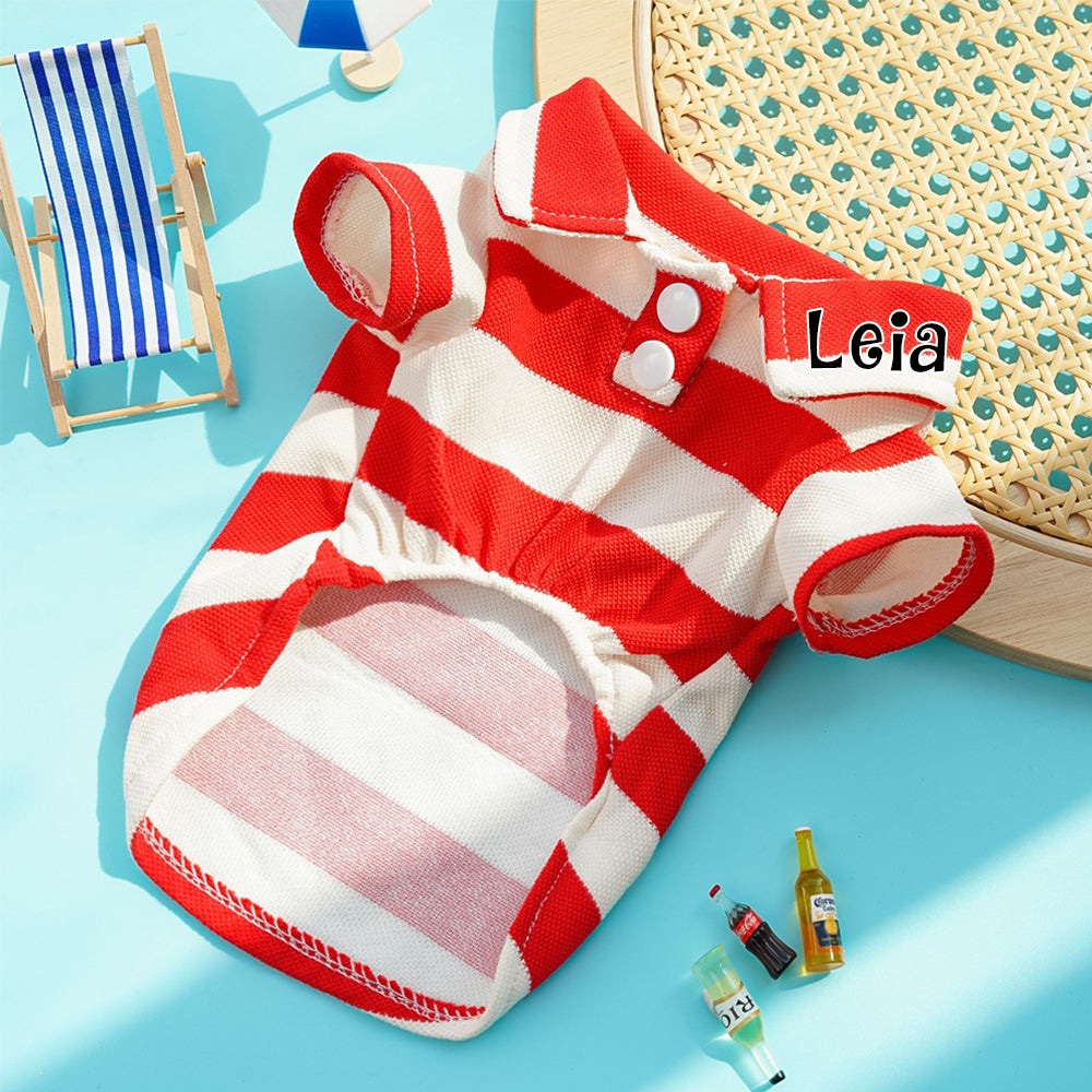 Polo rayé personnalisé pour animaux de compagnie | inCloth24