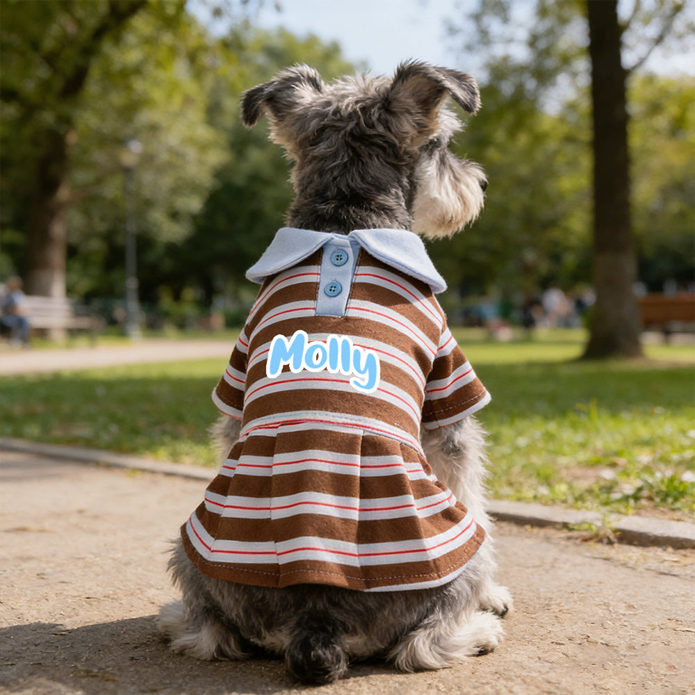 Personalized Name Summer Pet Striped Dress | inCloth48