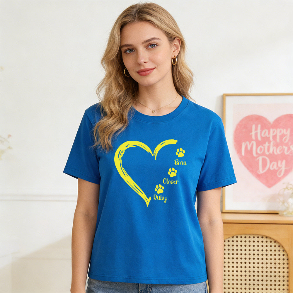 Personalisiertes Muttertag Haustier Mama Herz T-Shirt | inCloth58