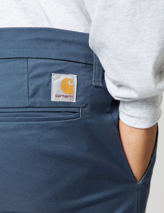 Pantalon chino Sid (coupe slim) - Bleu minerai