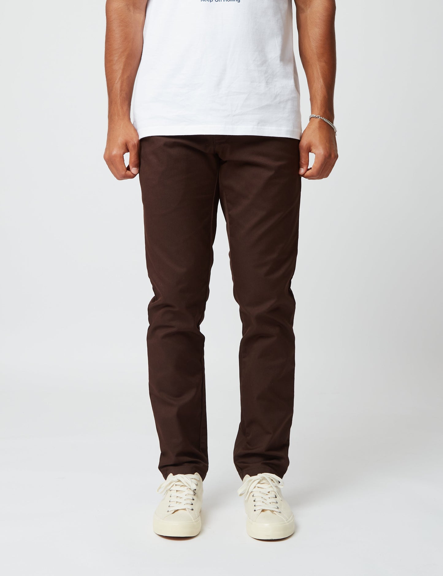 Pantalon Chino Sid (coupe ajustée) - Brun terre d'ombre foncé