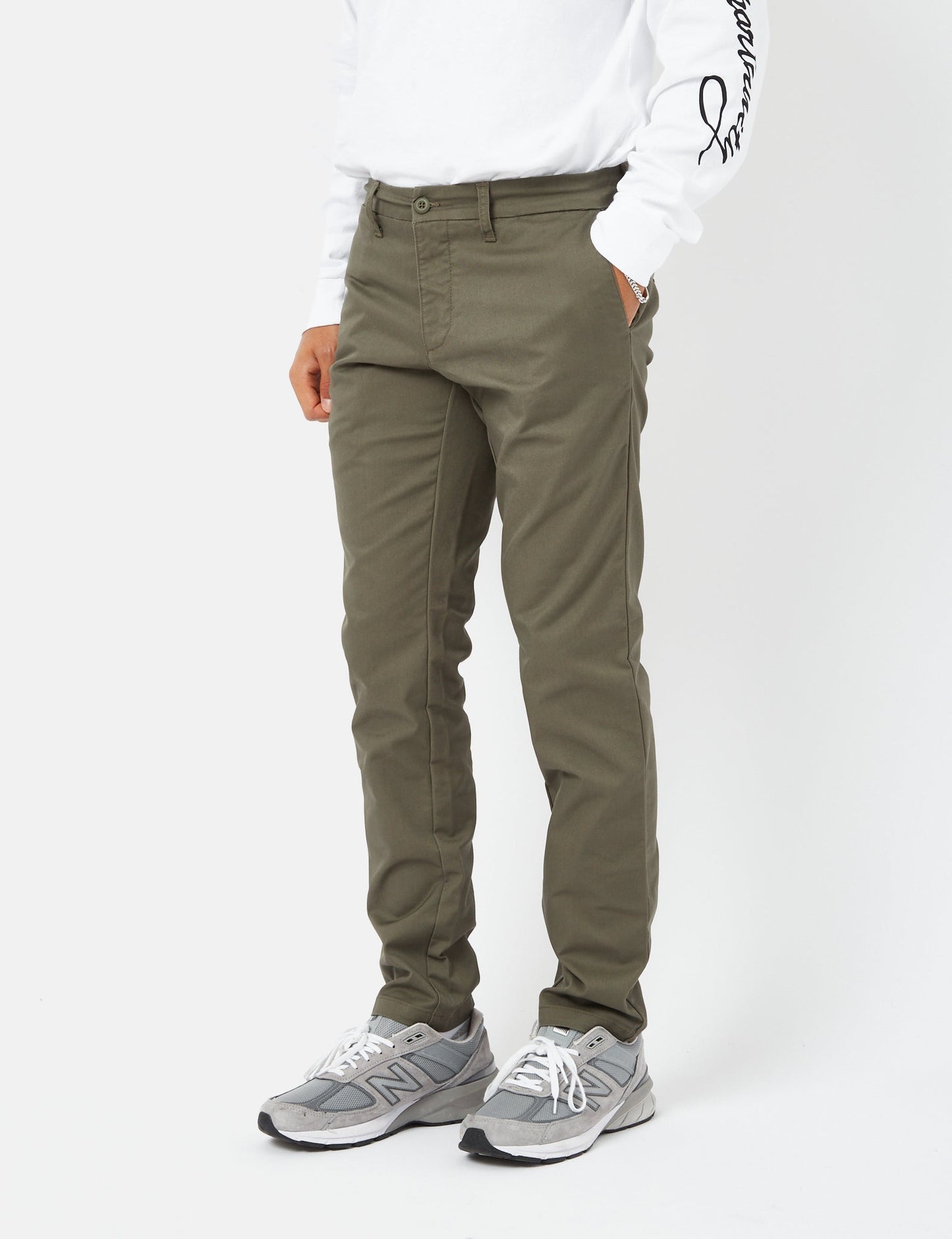 Pantalon Sid (coupe slim) - Vert Algue