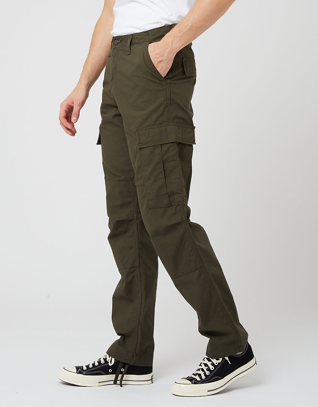 Pantalon Cargo Regular (Ripstop, 6,5oz) - Vert Cyprès