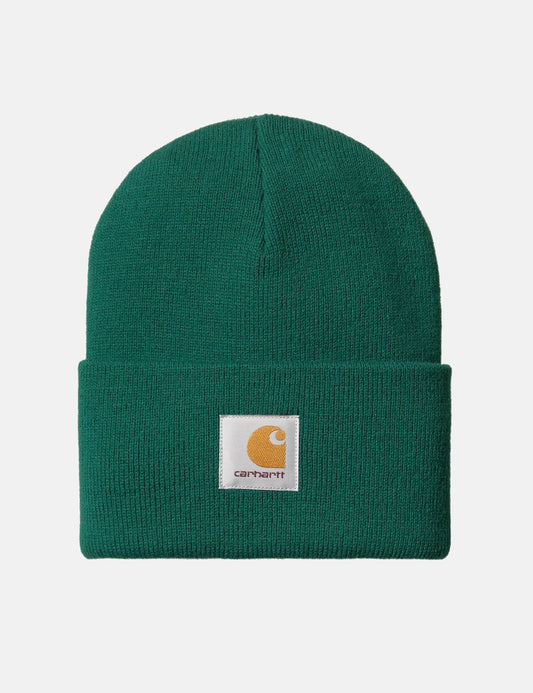 Acryl-Beanie-Mütze mit Uhr – Kerbelgrün