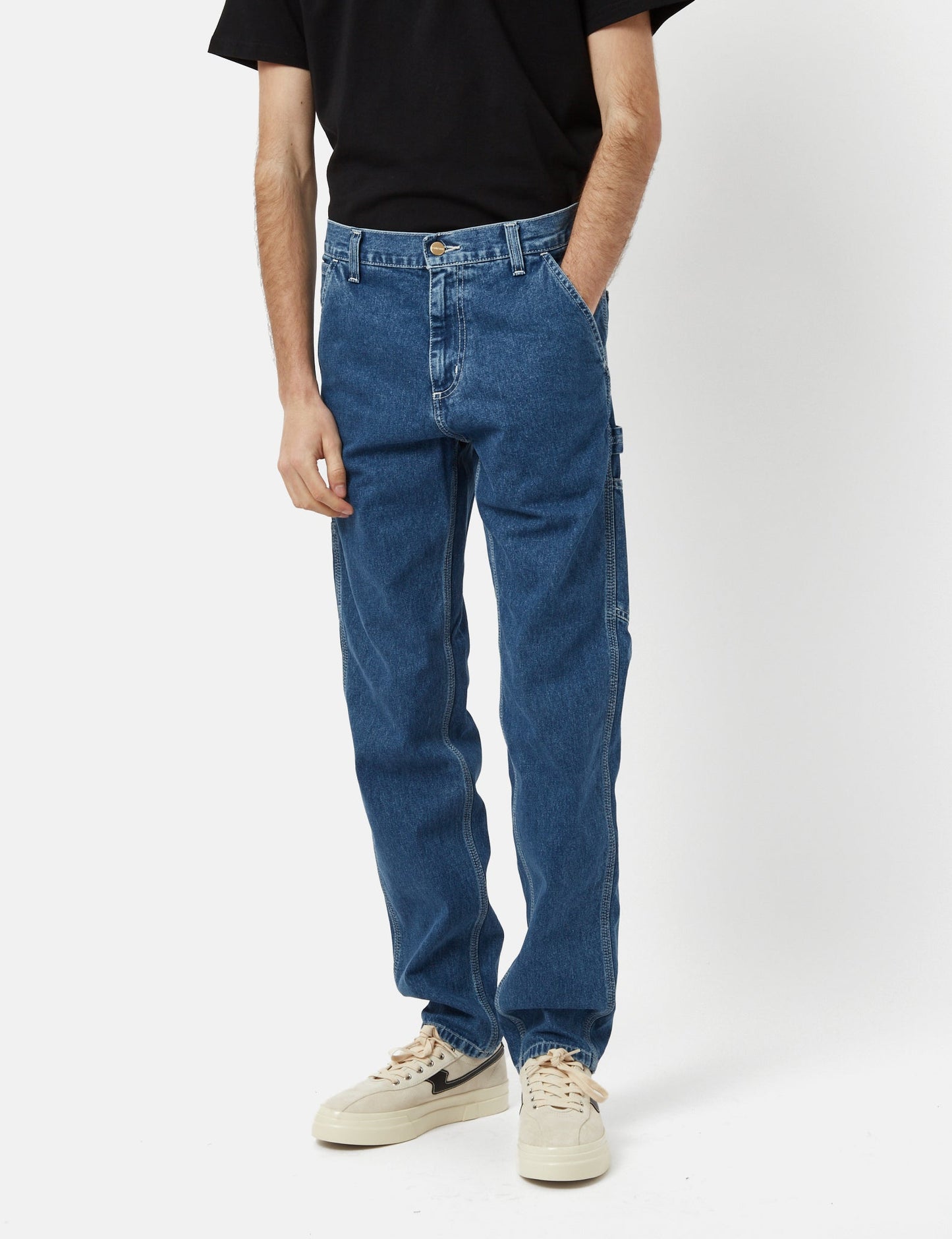 Pantalon Ruck simple genou (coupe droite) - Bleu délavé