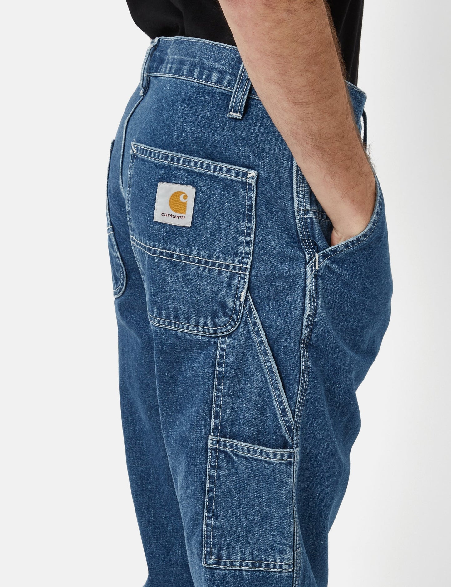 Pantalon Ruck simple genou (coupe droite) - Bleu délavé