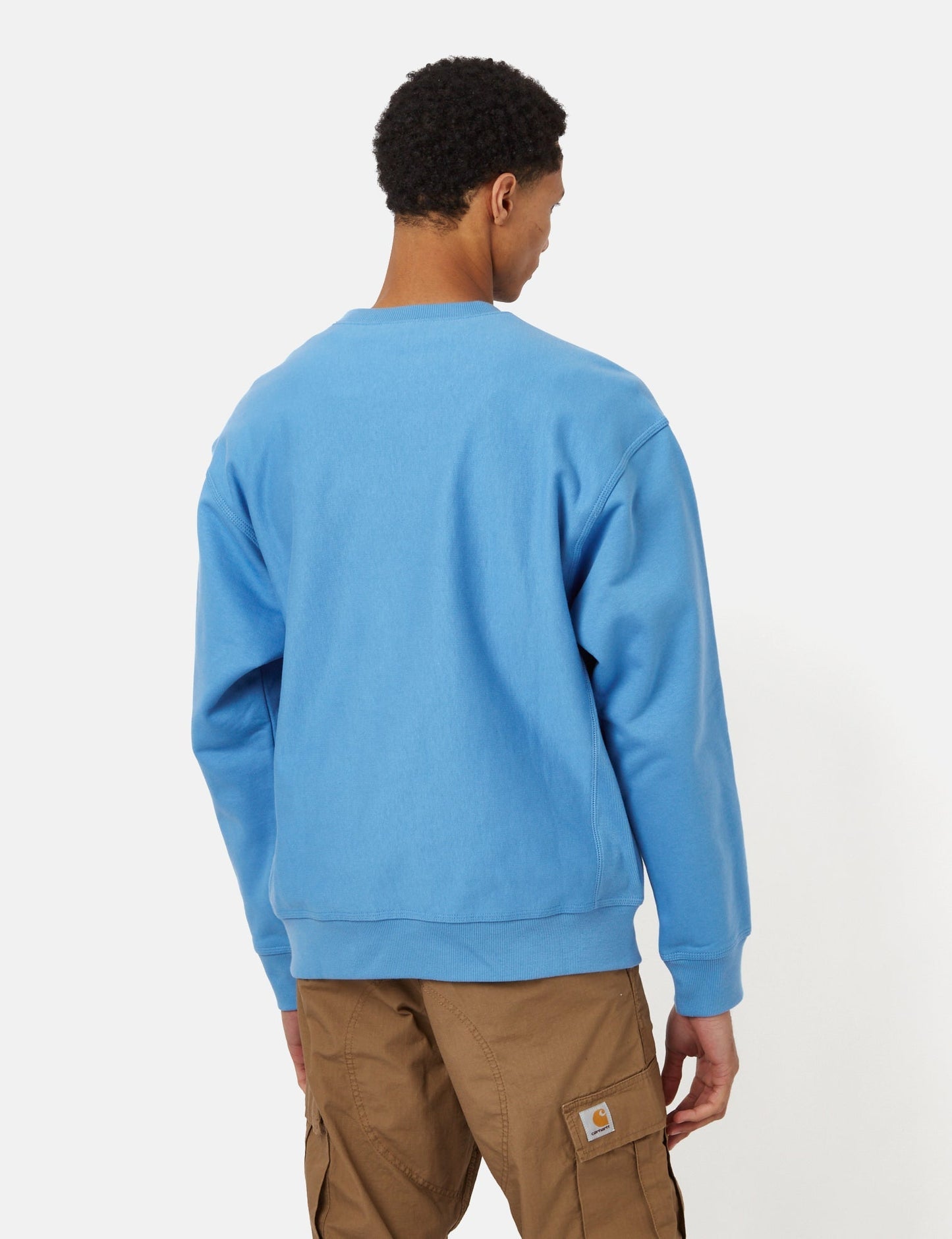 Sweat-shirt American Script - Bleu Piscine