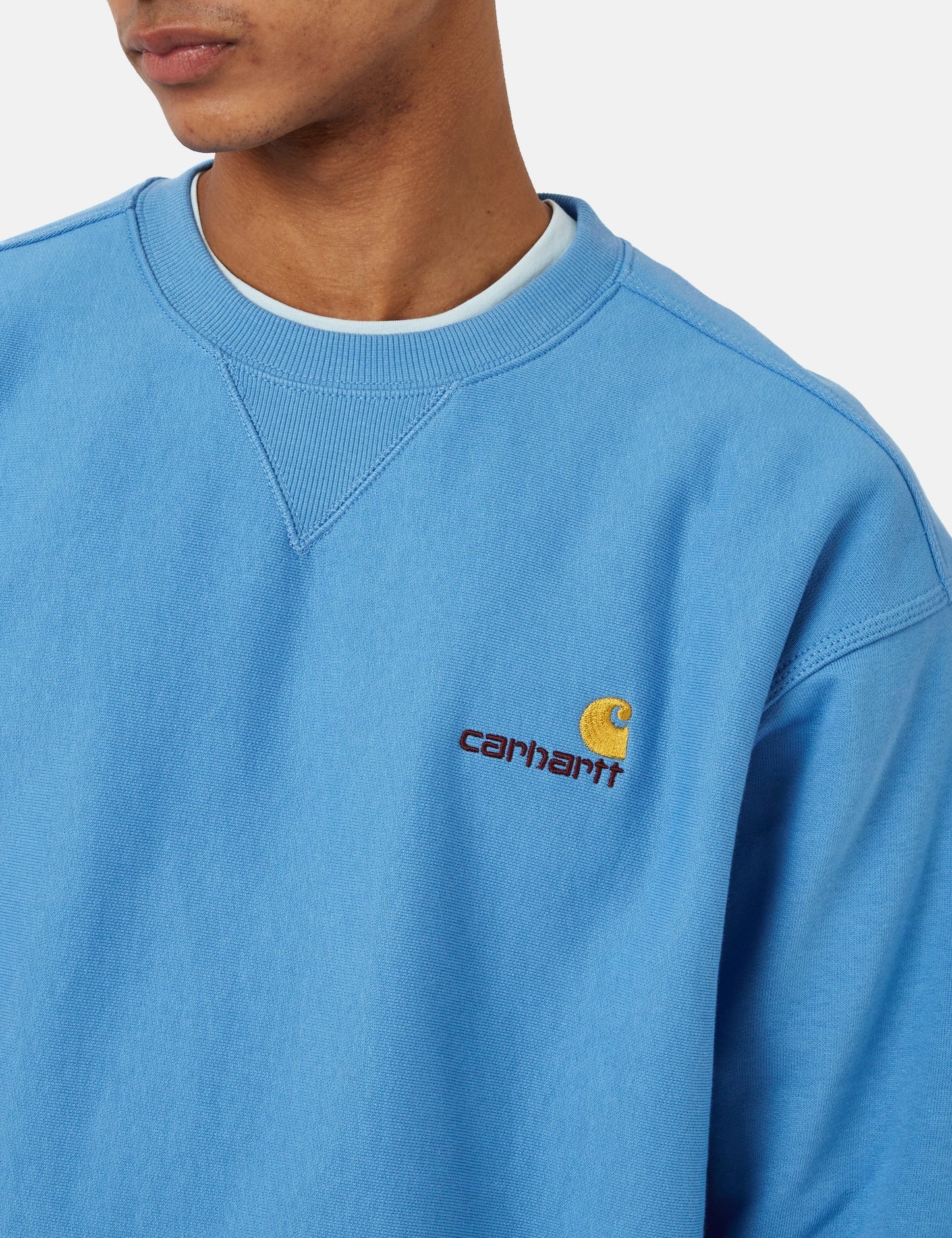 Sweat-shirt American Script - Bleu Piscine