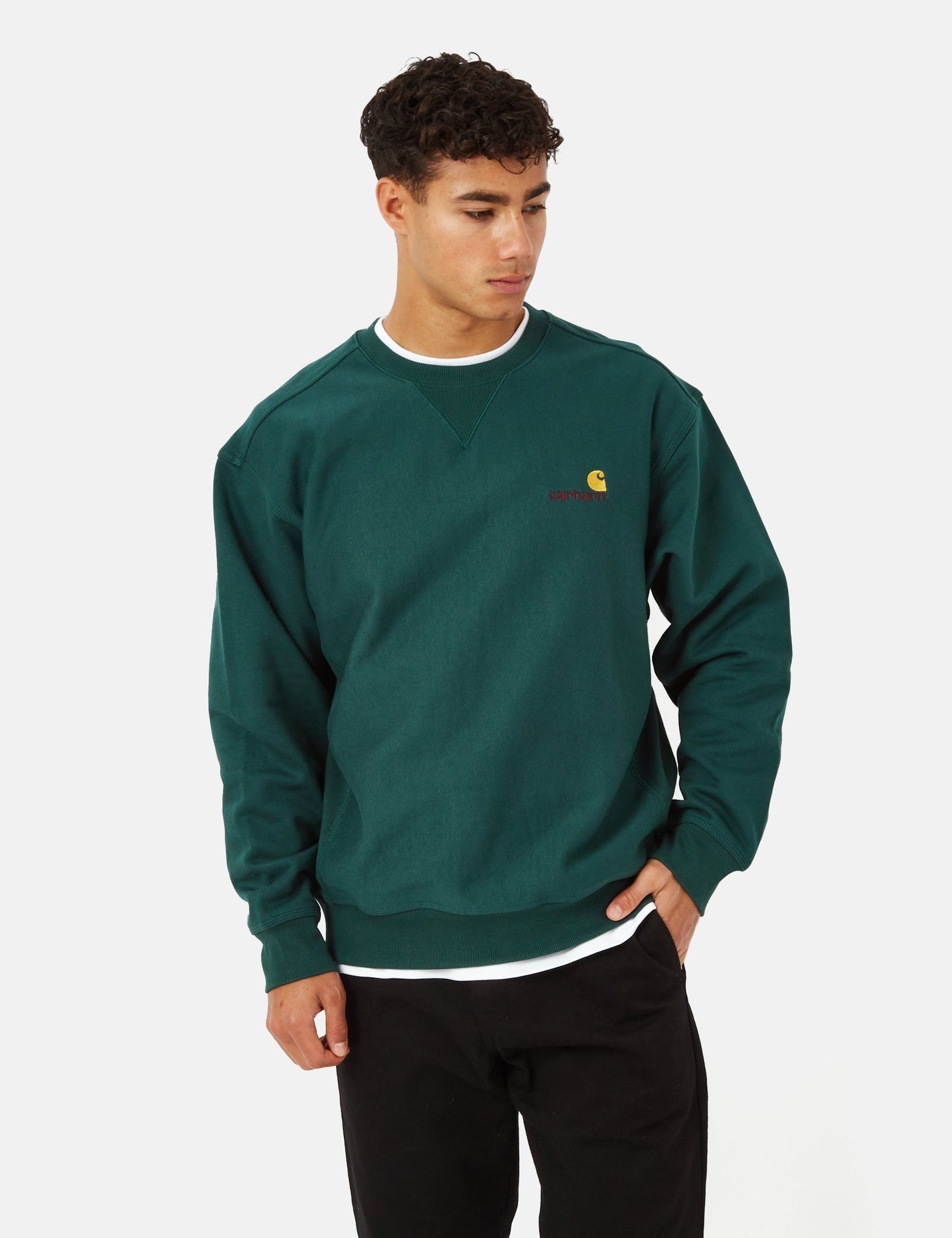 Sweat-shirt American Script - Vert Cèdre Foncé