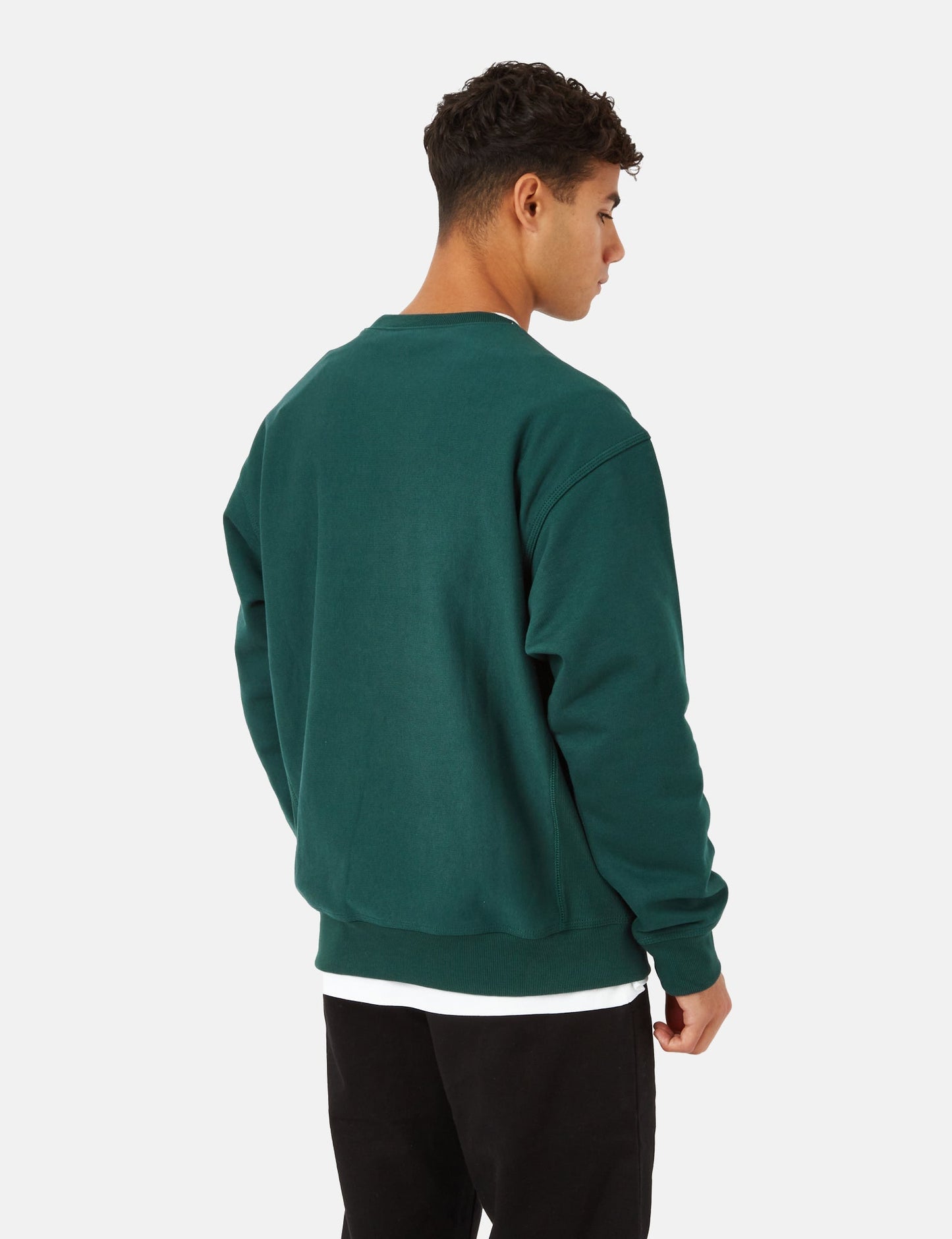 Sweat-shirt American Script - Vert botanique
