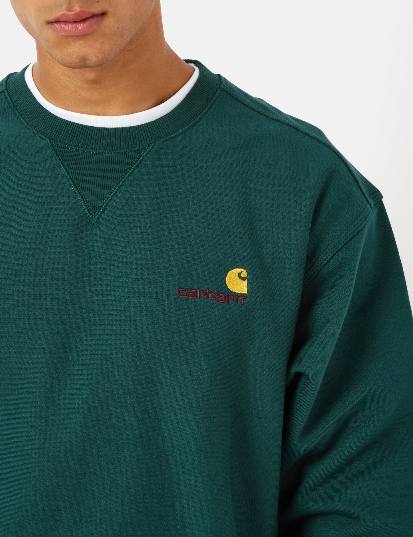 Sweat-shirt American Script - Vert botanique