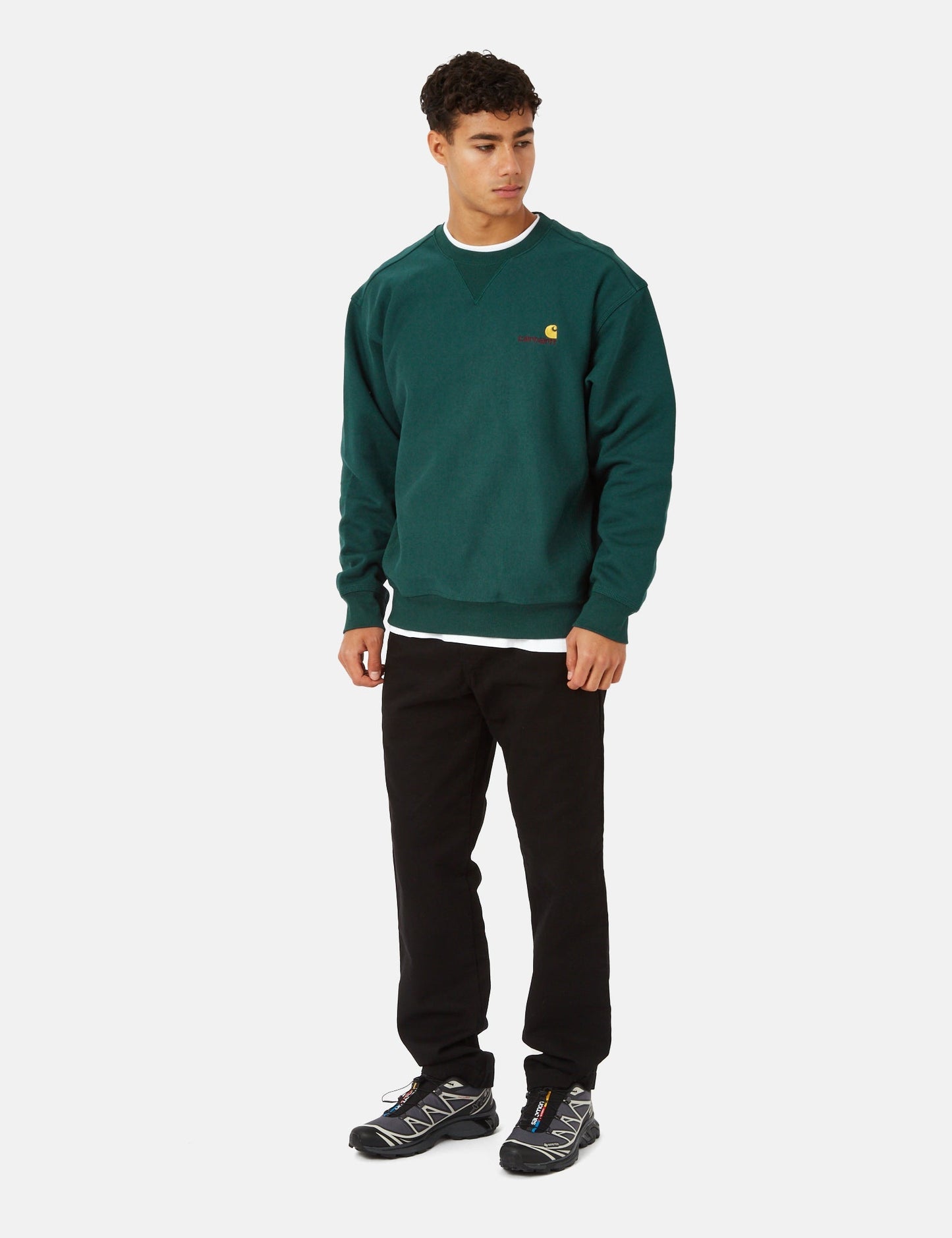 Sweat-shirt American Script - Vert botanique