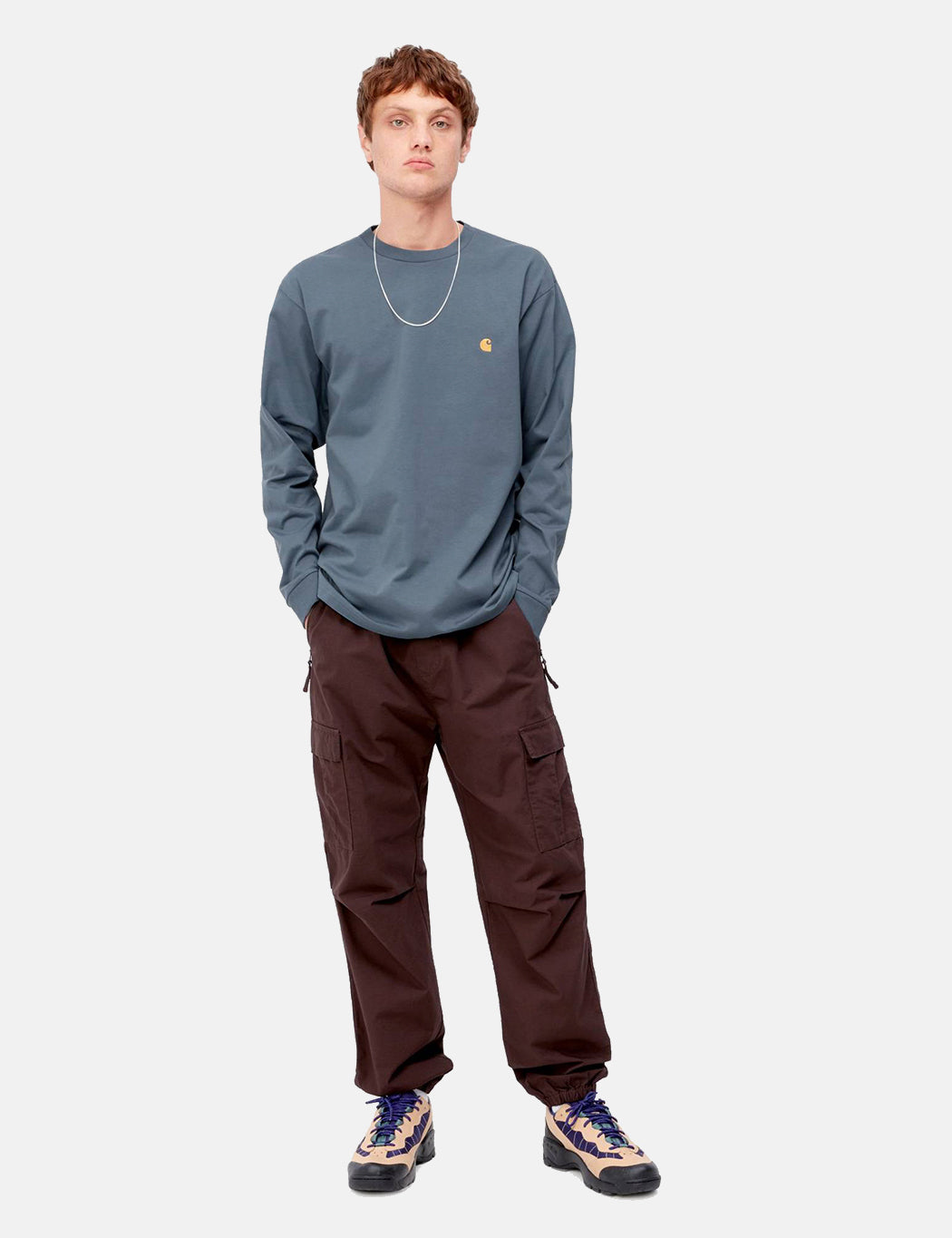 Chase Langarm-T-Shirt - Storm Blue