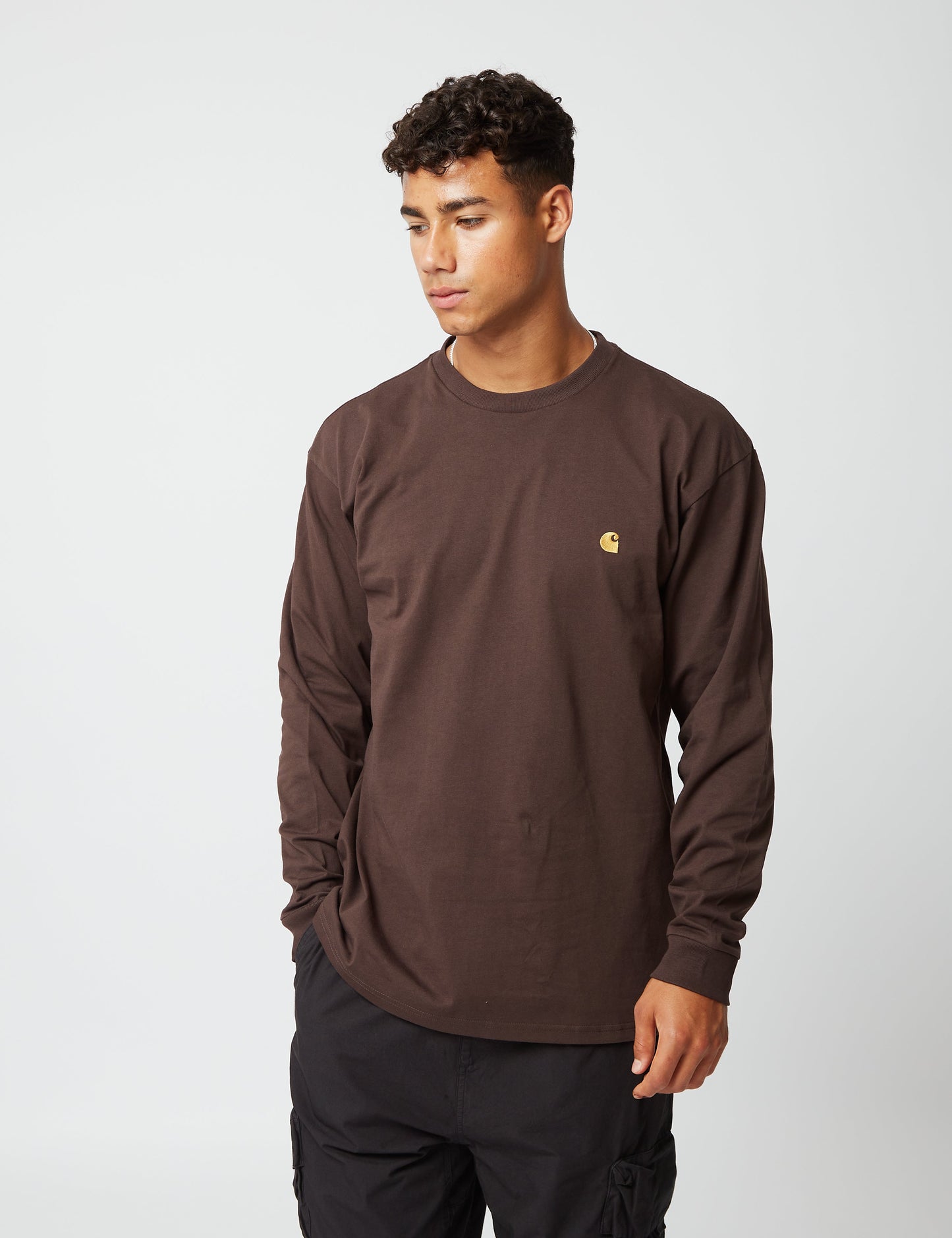 Chase Langarm-T-Shirt - Dunkelumberbraun