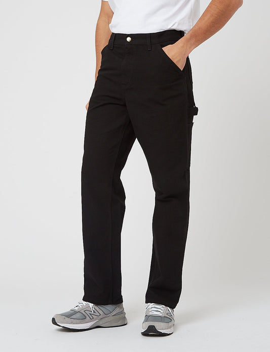 Pantalon à genoux unique (toile Dearborn) - Noir rincé