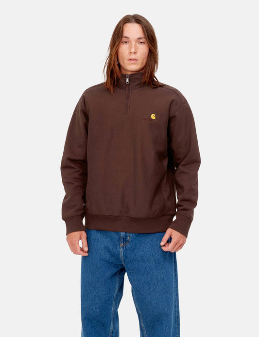 Sweat-shirt Demi-Zip American Script - Ale Brown