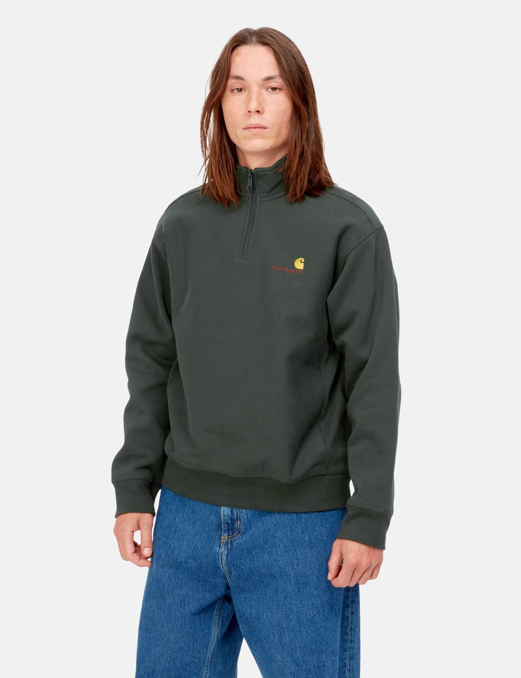 Sweat-shirt Demi-zip American Script - Marron Buffalo