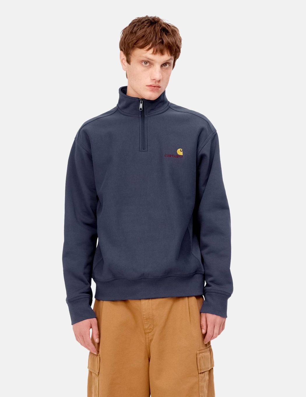 Sweat-shirt Demi-zip American Script - Marron Buffalo