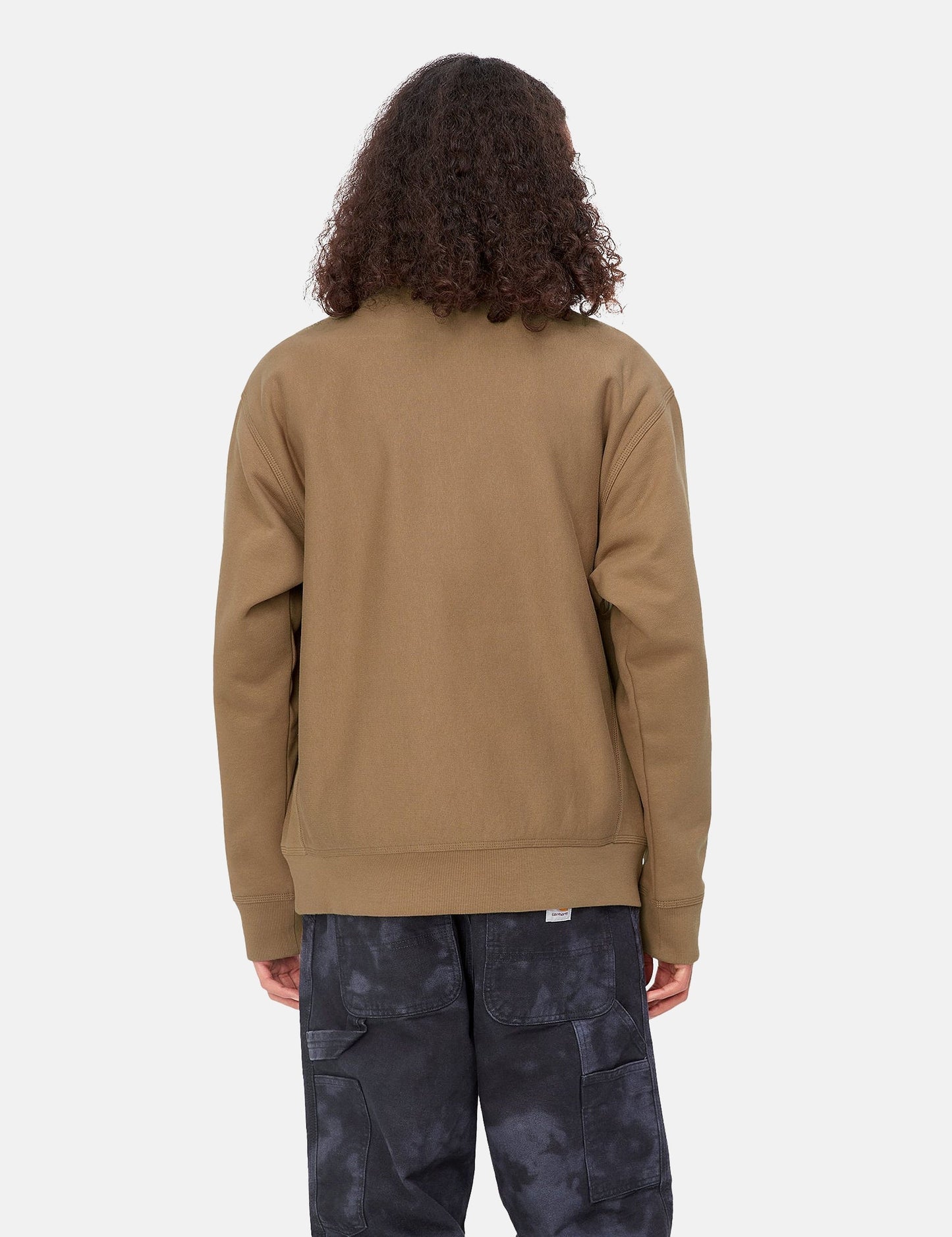 Sweat-shirt Demi-zip American Script - Marron Buffalo