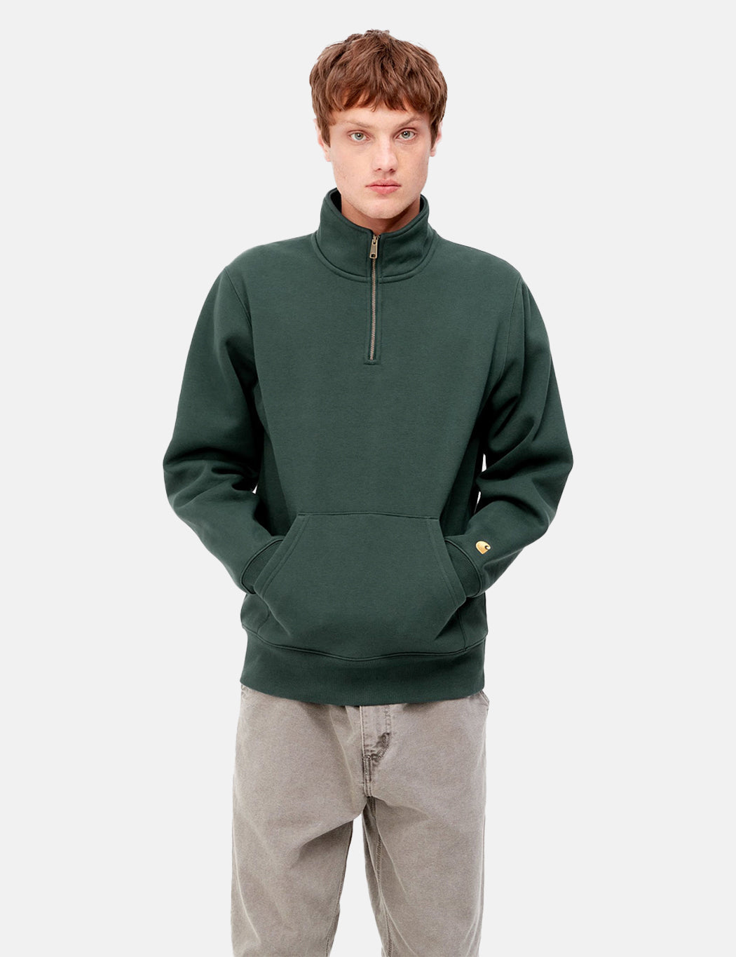 Chase Neck Zip Sweatshirt – Botanic Green