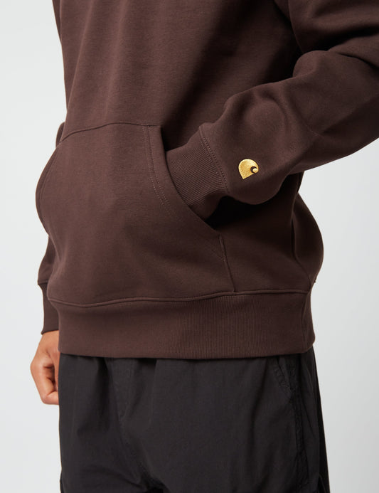 Chase Neck Zip Sweatshirt – Dunkles Umbra-Braun