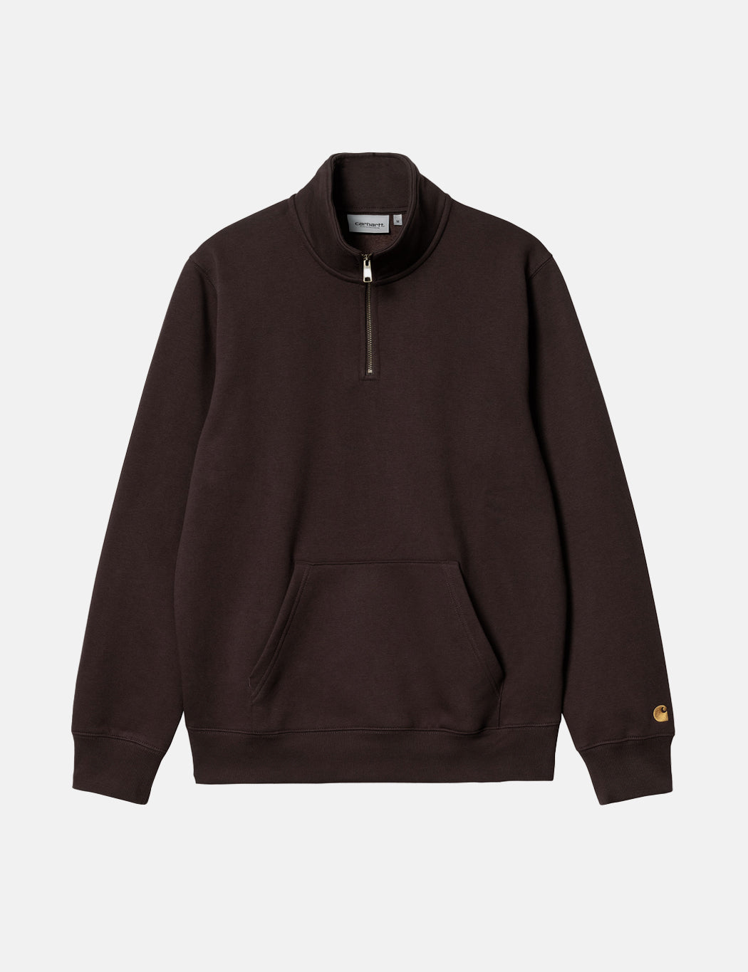 Chase Neck Zip Sweatshirt – Dunkles Umbra-Braun