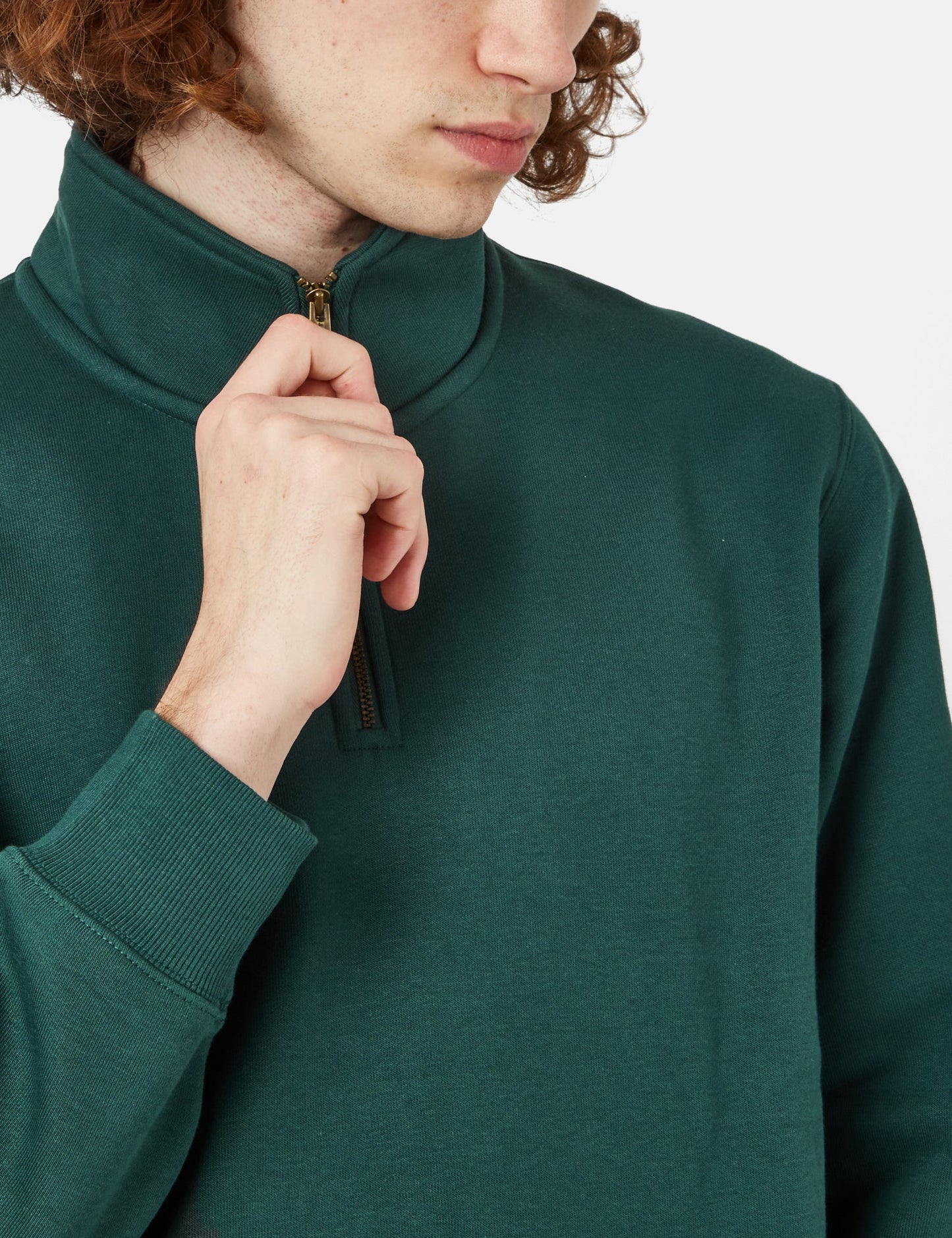 Chase Neck Zip Sweatshirt – Botanic Green