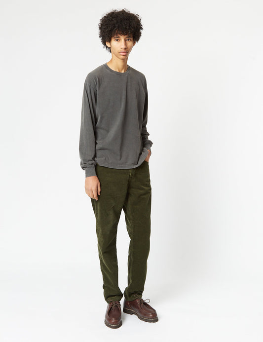 Pantalon Newel en velours côtelé (coupe décontractée) - Vert Végétal