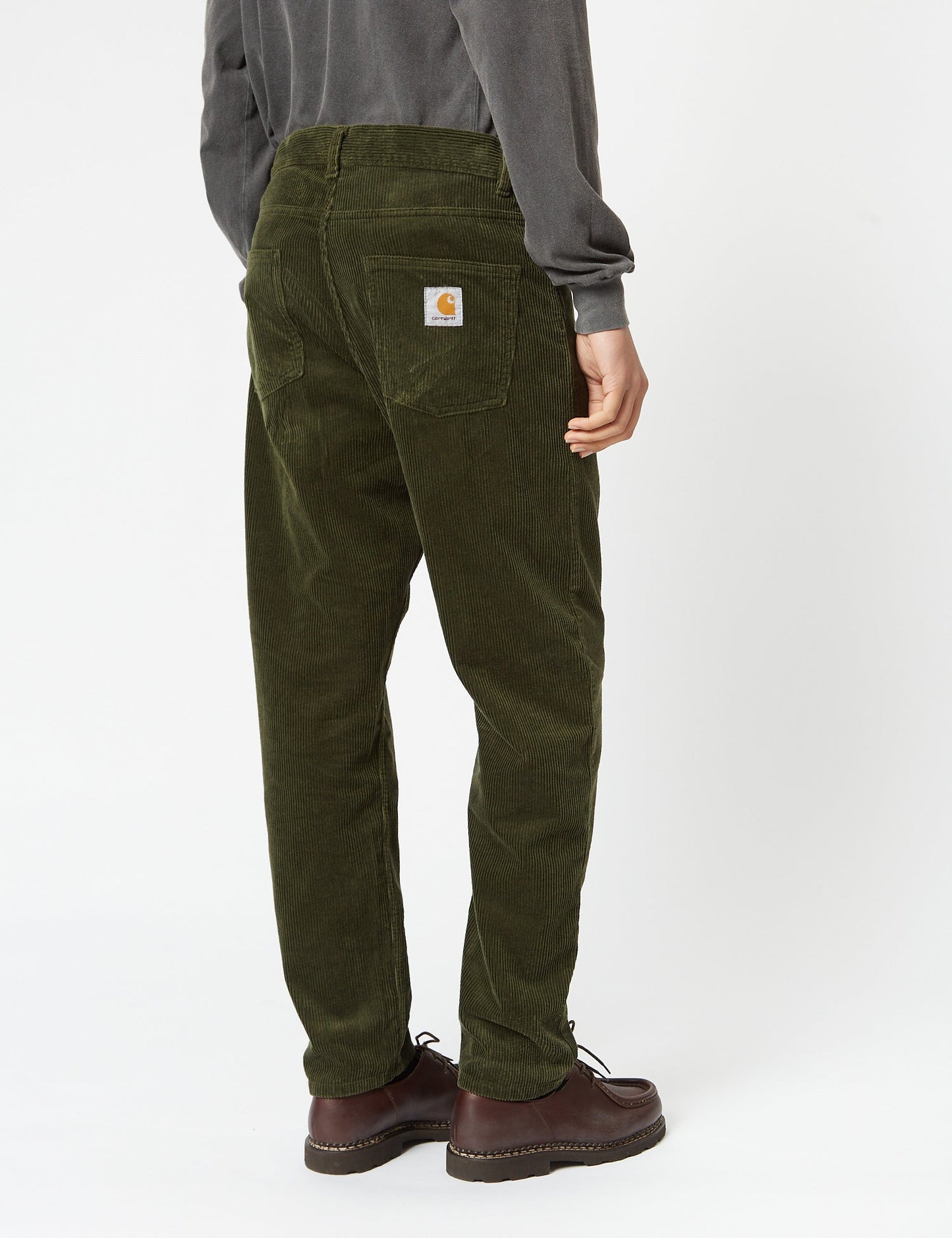 Pantalon Newel en velours côtelé (coupe décontractée) - Vert Végétal