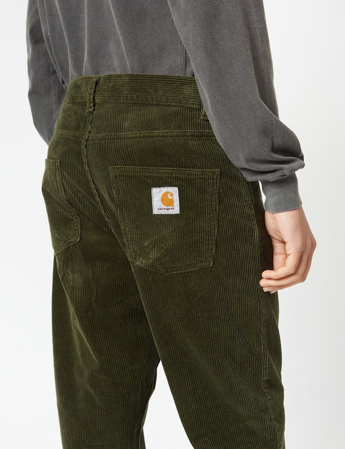 Pantalon Newel en velours côtelé (coupe décontractée) - Vert Végétal