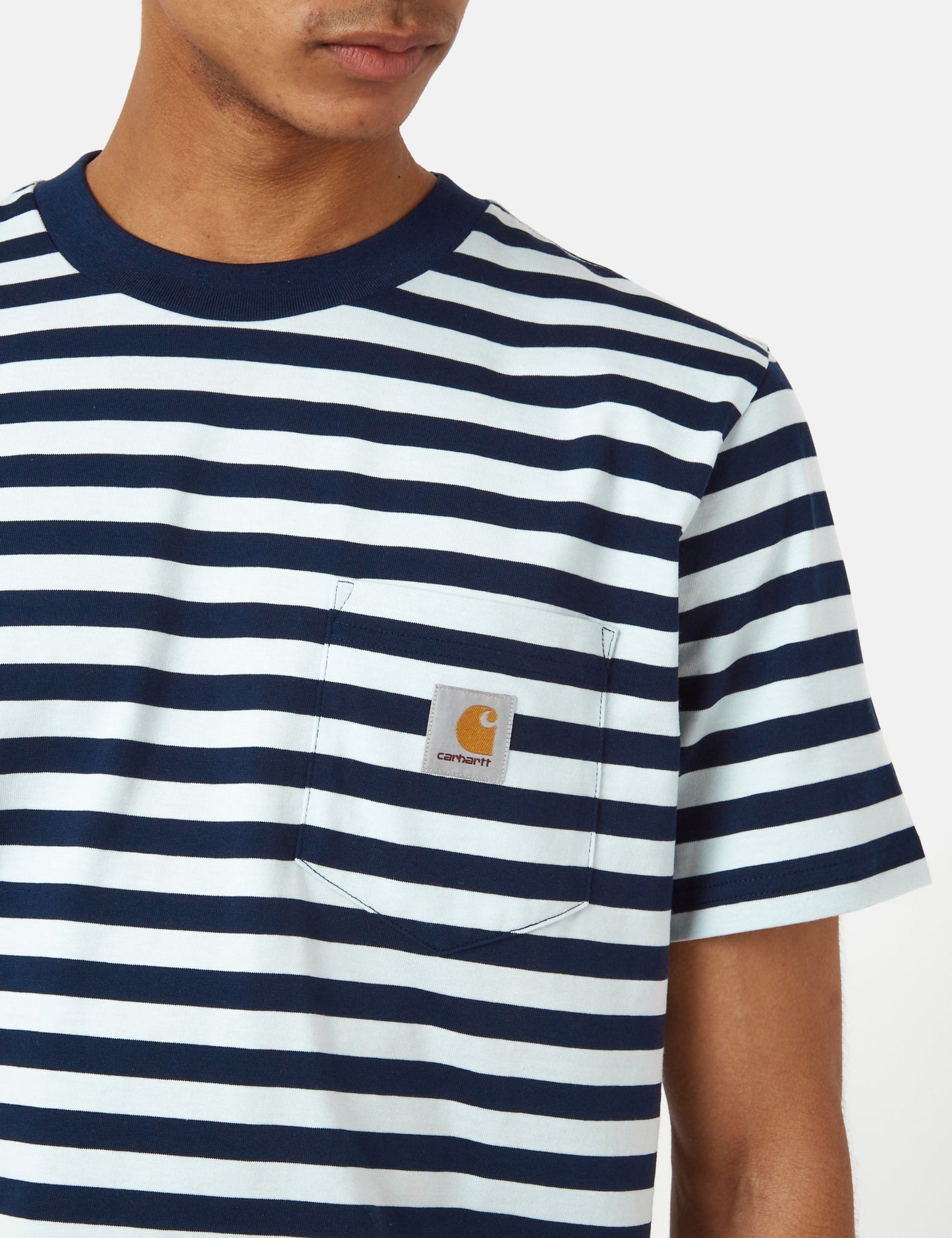 T-shirt Scotty à poche rayée (coupe classique) - Bleu Atome/Bleu Icare