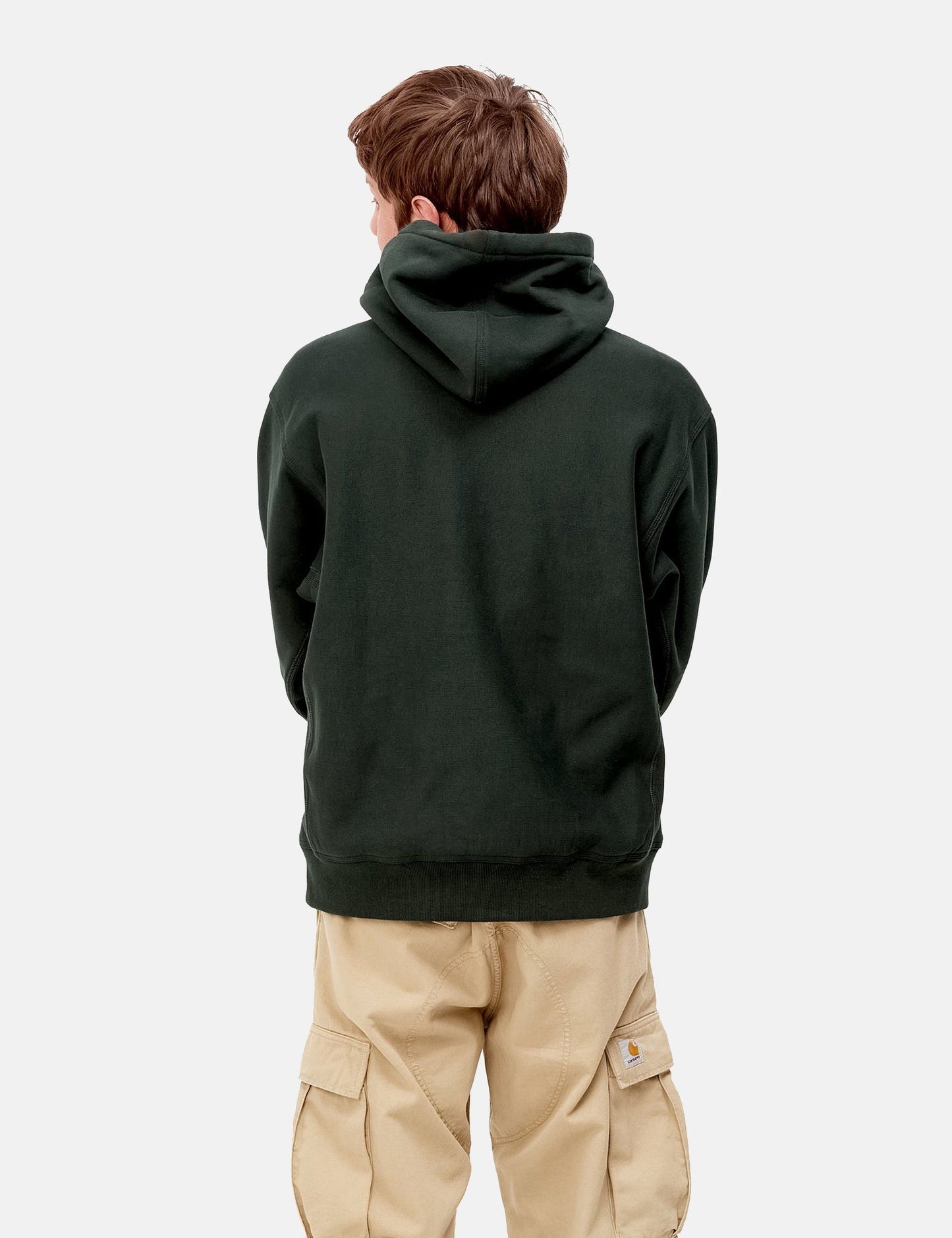 Sweat à capuche American Script – Vert cèdre foncé
