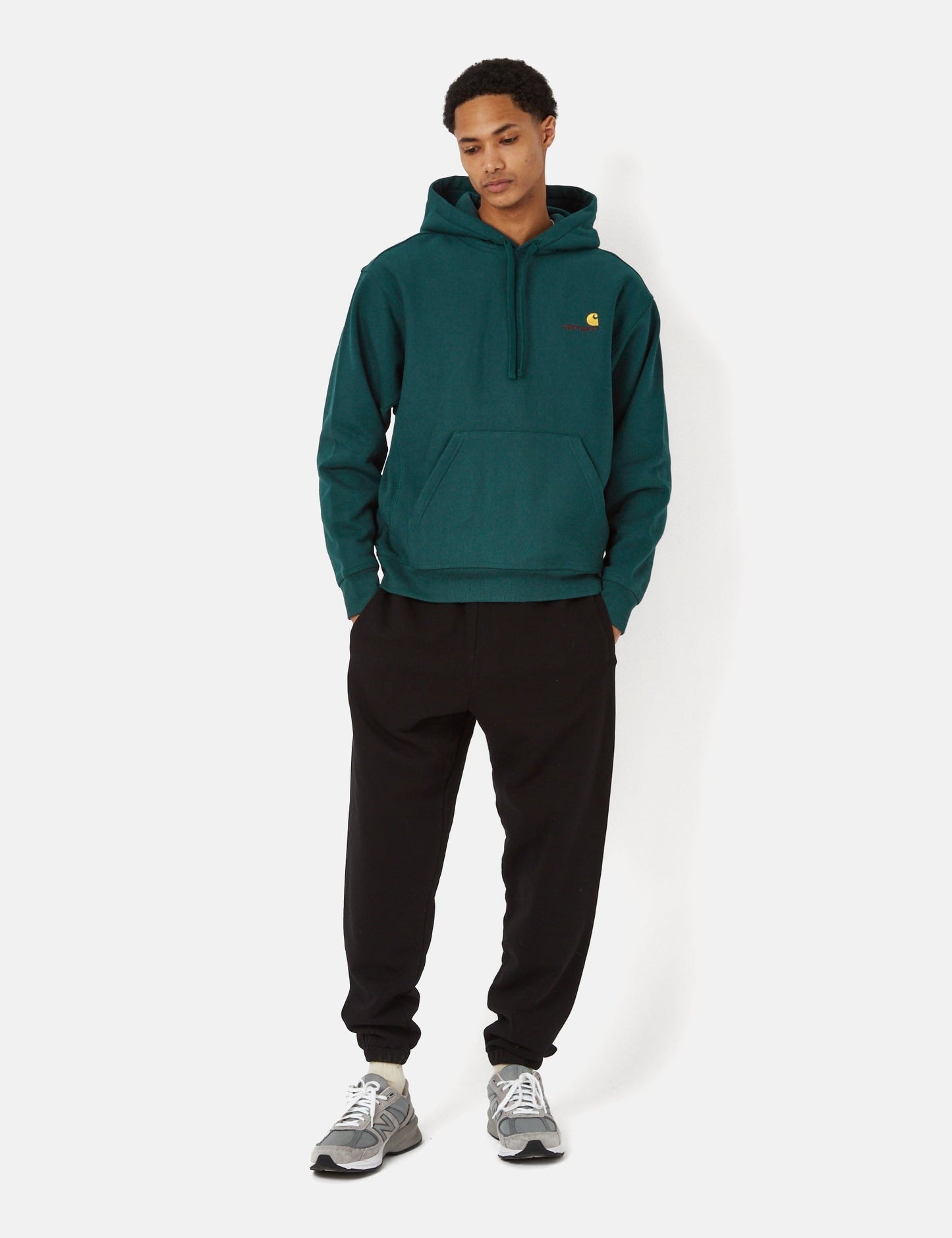 Kapuzenpullover „American Script“ – Botanic Green