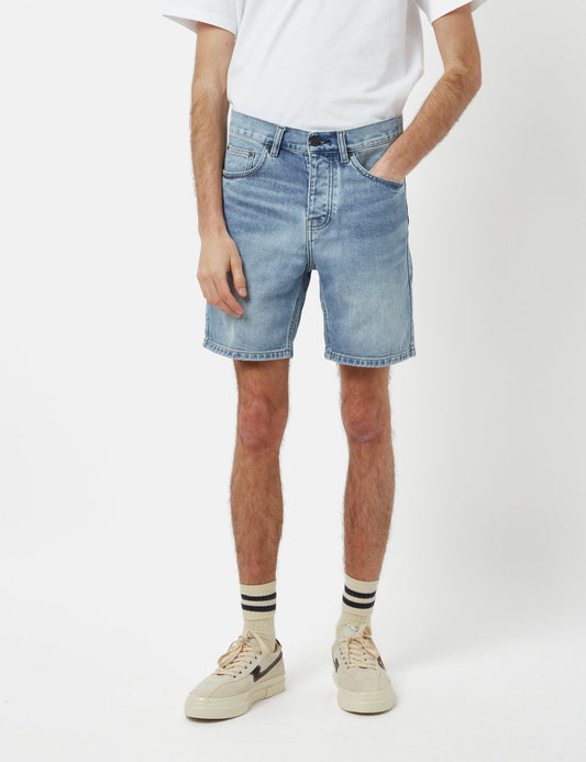 Shorts Newel (coton biologique) - Délavage Light Used bleu