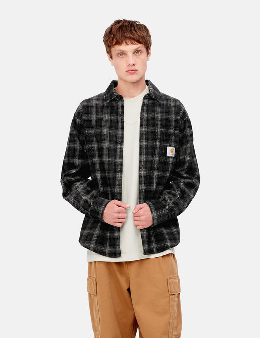 Chemise en velours côtelé Flint (carreaux Wiley) - Gris Vulcan