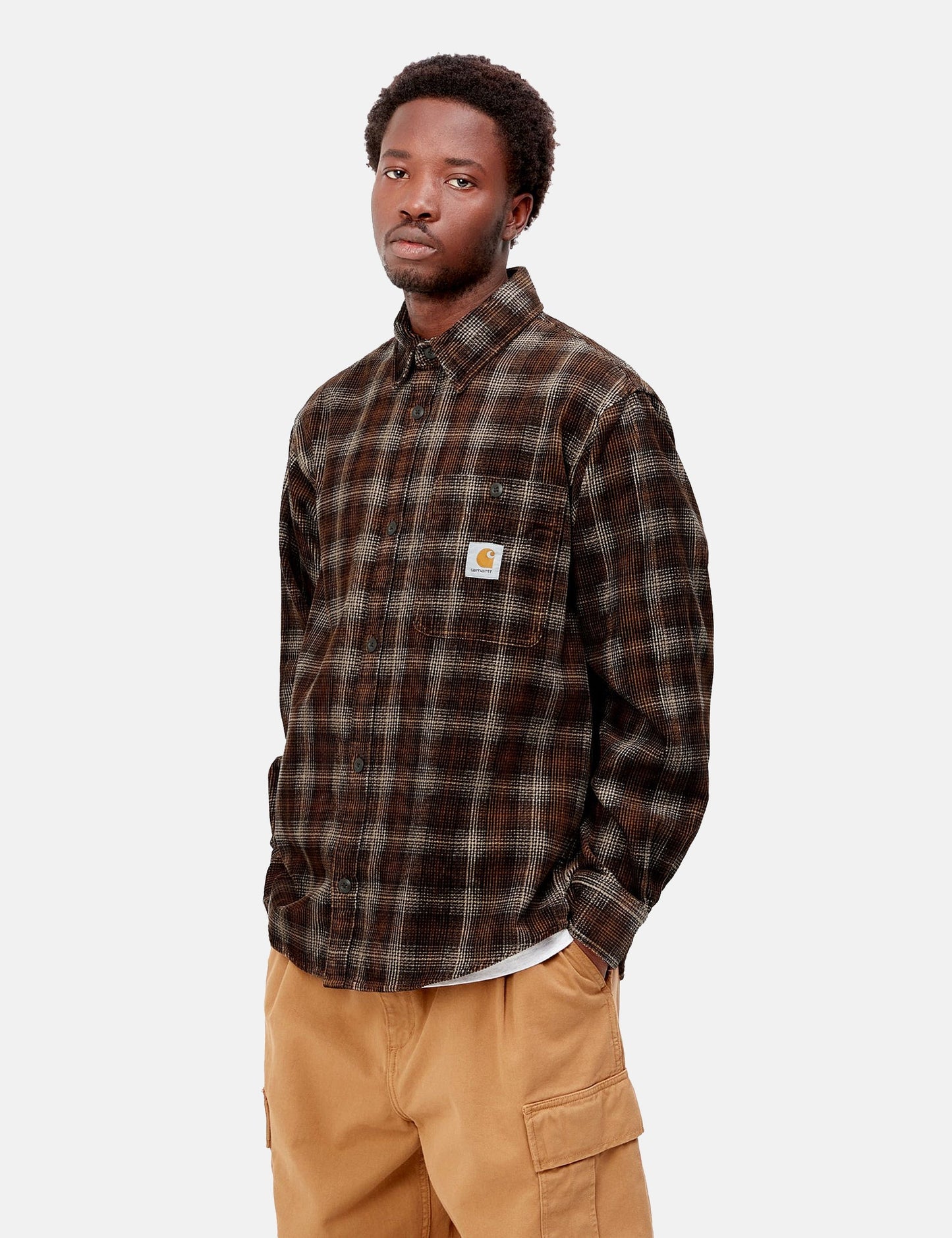 Flint Cordhemd (Wiley Check) – Vulcan Grey