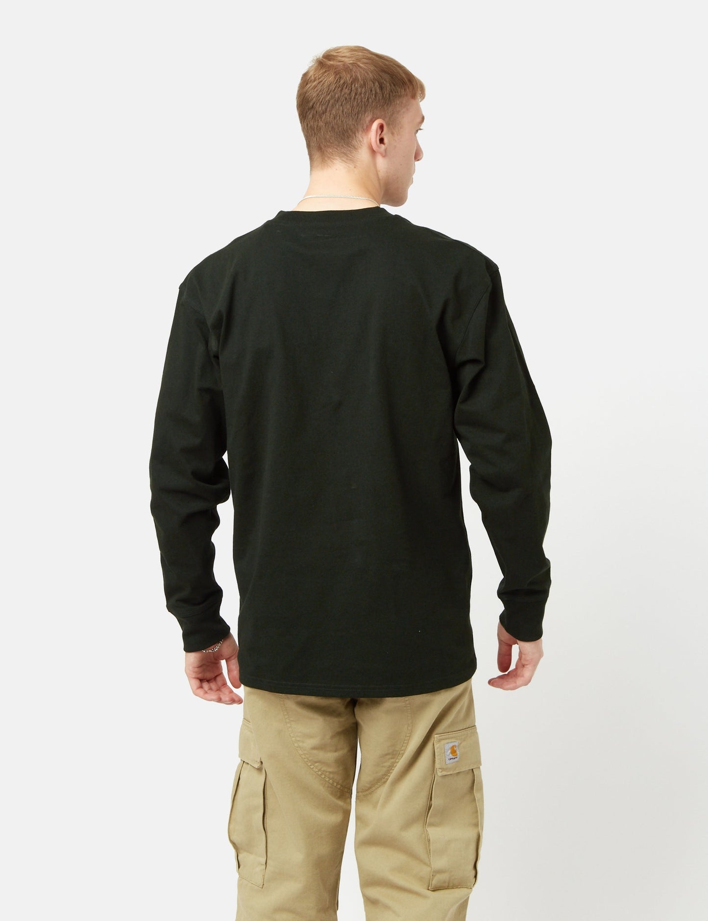 Langärmliges T-Shirt mit American Script – Dark Cedar Green