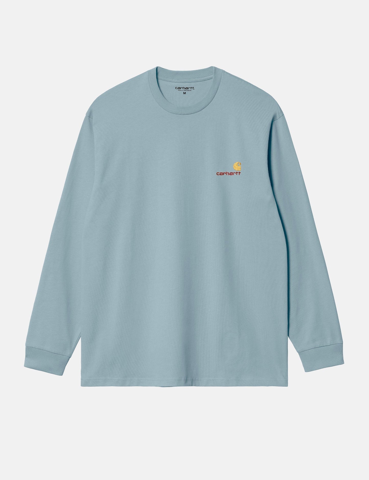 Langarm American Script T-Shirt (Loose Fit) - Frosted Blue