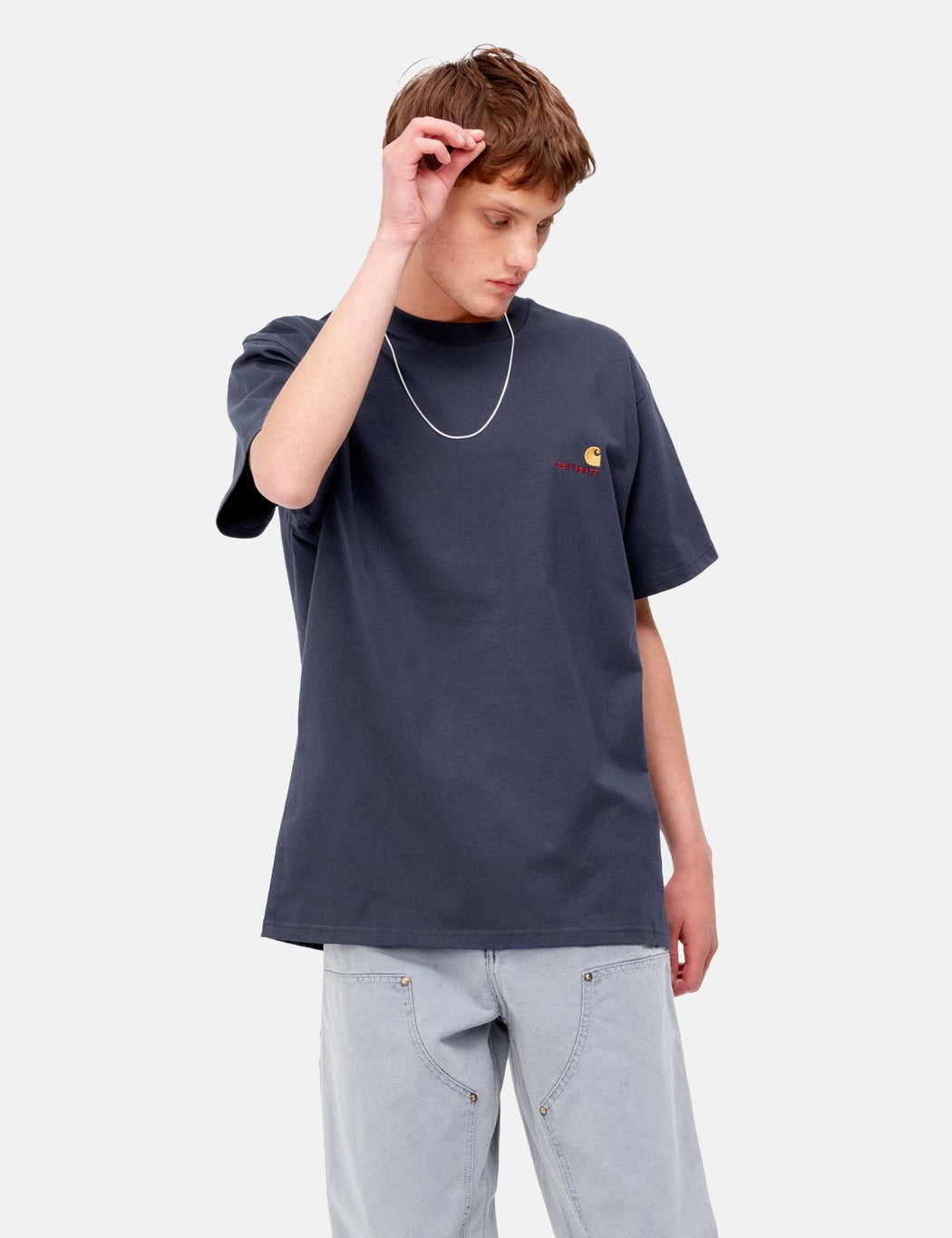 T-shirt American Script - Bleu Enzian