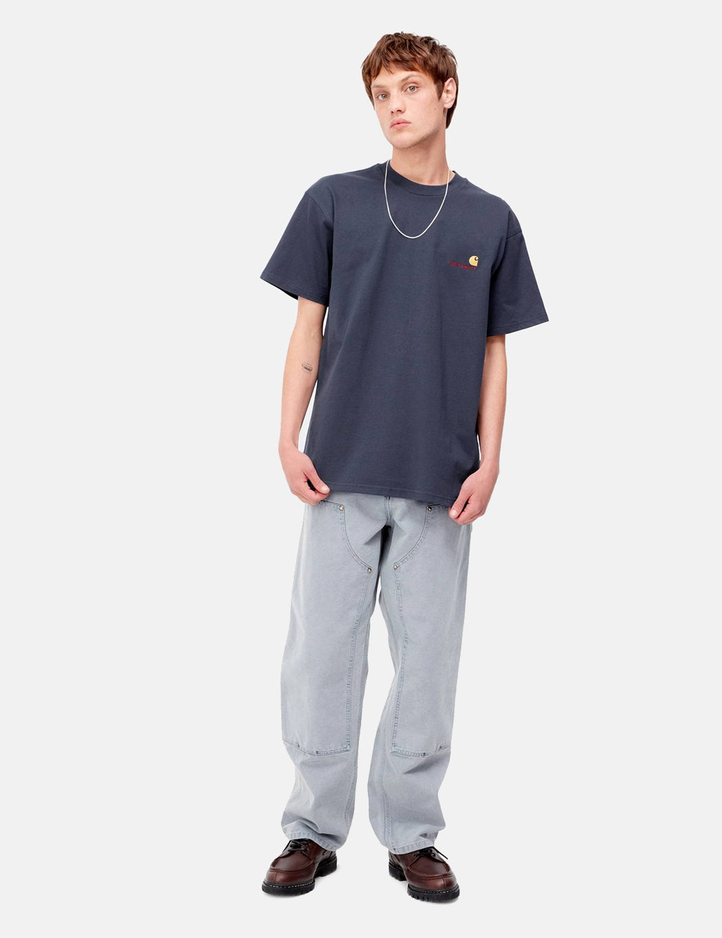 T-shirt American Script - Bleu Enzian