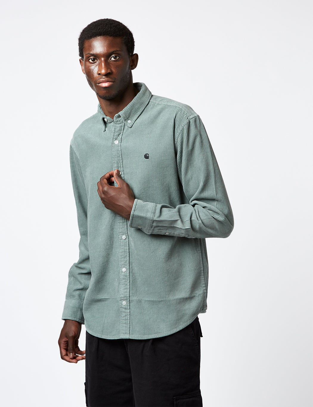 Chemise Madison (Fine Corde) - Vert Yucca/Blanc