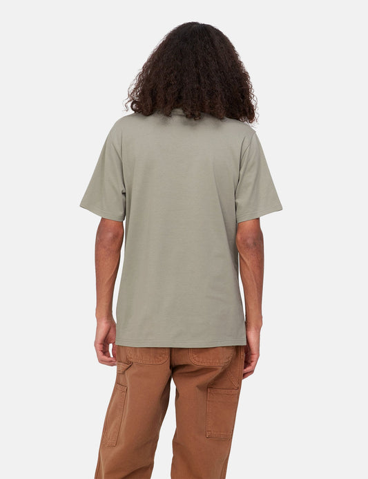 T-shirt à poche (régulier) - Vert Yucca