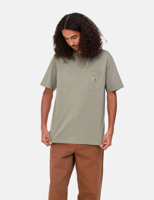 T-shirt à poche (régulier) - Vert Yucca