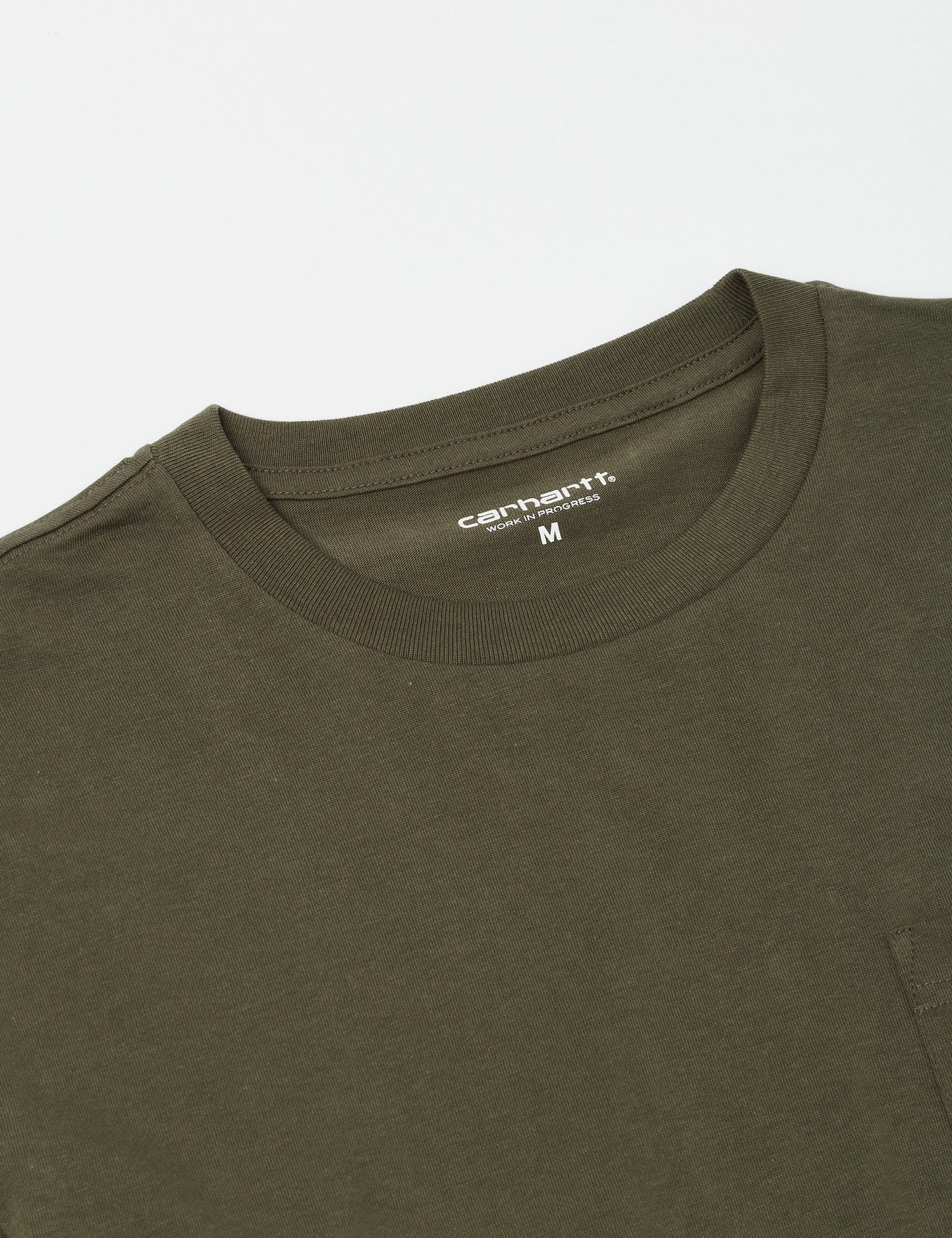 Langärmeliges T-Shirt mit Tasche – Seegrasgrün